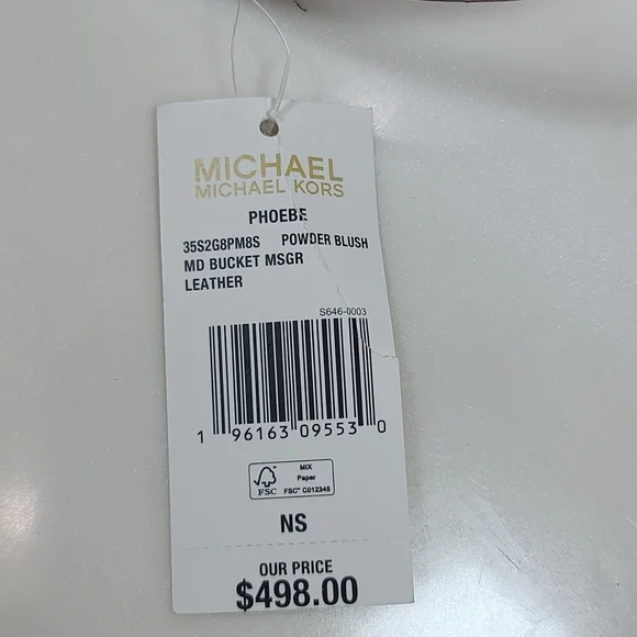 Michael Kors Phoebe Medium Bucket Bag – Powder Blush, NWT (MSRP: $498)